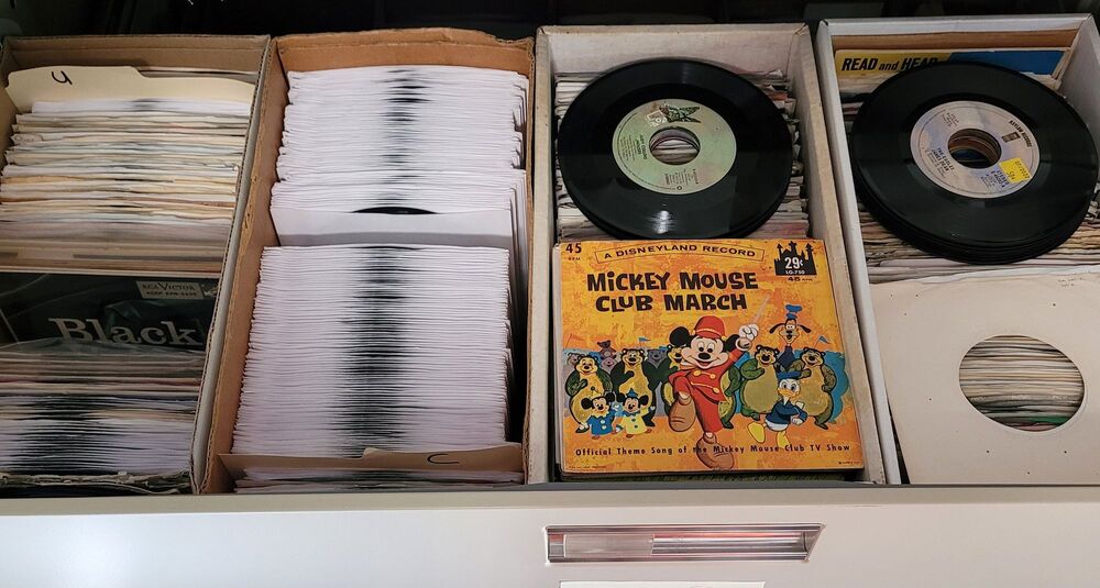 Mystery Lot of 10 7" 45 RPM Vinyl Records 1950s-90s, All Genres